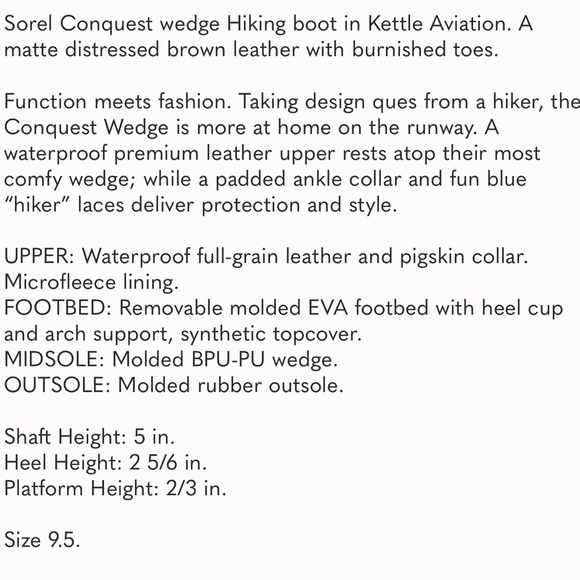 NWT Sorel Conquest Lace Up Wedge Boot - Picture 11 of 11